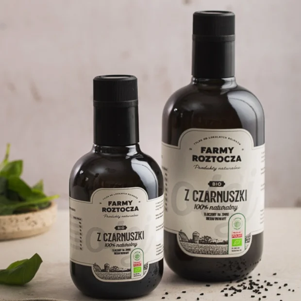 Olej z Czarnuszki Bio tłoczony na zimno, 500ml, Farmy Roztocza