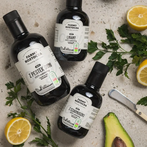 Olej z Pestek dyni Bio tłoczony na zimno, 500 ml, Farmy Roztocza