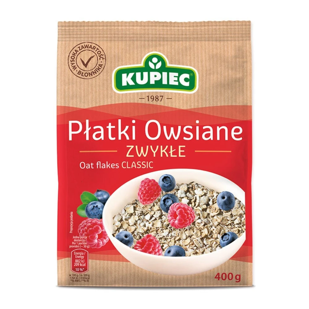 Zestaw 6 szt. płatki owsiane zwykłe, Kupiec