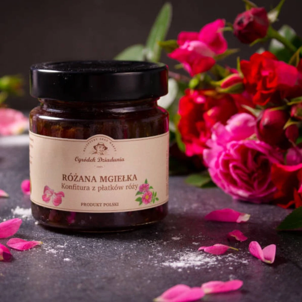 Przecier - Płatki róży w cukrze - Różana Rozkosz, Ogródek Dziadunia