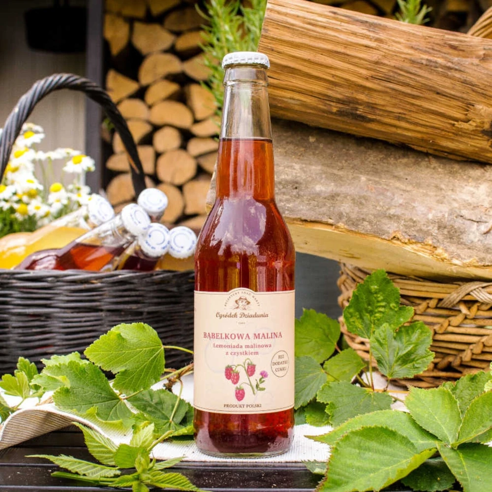 Lemoniada malinowa z czystkiem - Bąbelkowa Malina, Ogródek Dziadunia