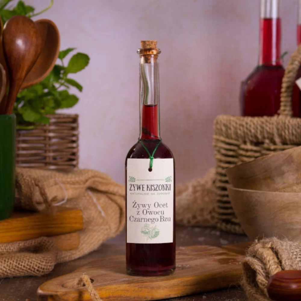 Żywy ocet z czarnego bzu, 200ml, Ogródek Dziadunia