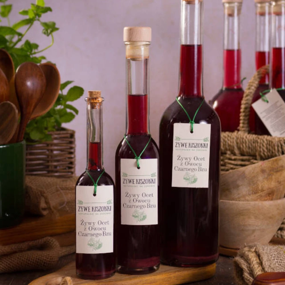 Żywy ocet z czarnego bzu, 100ml, Ogródek Dziadunia