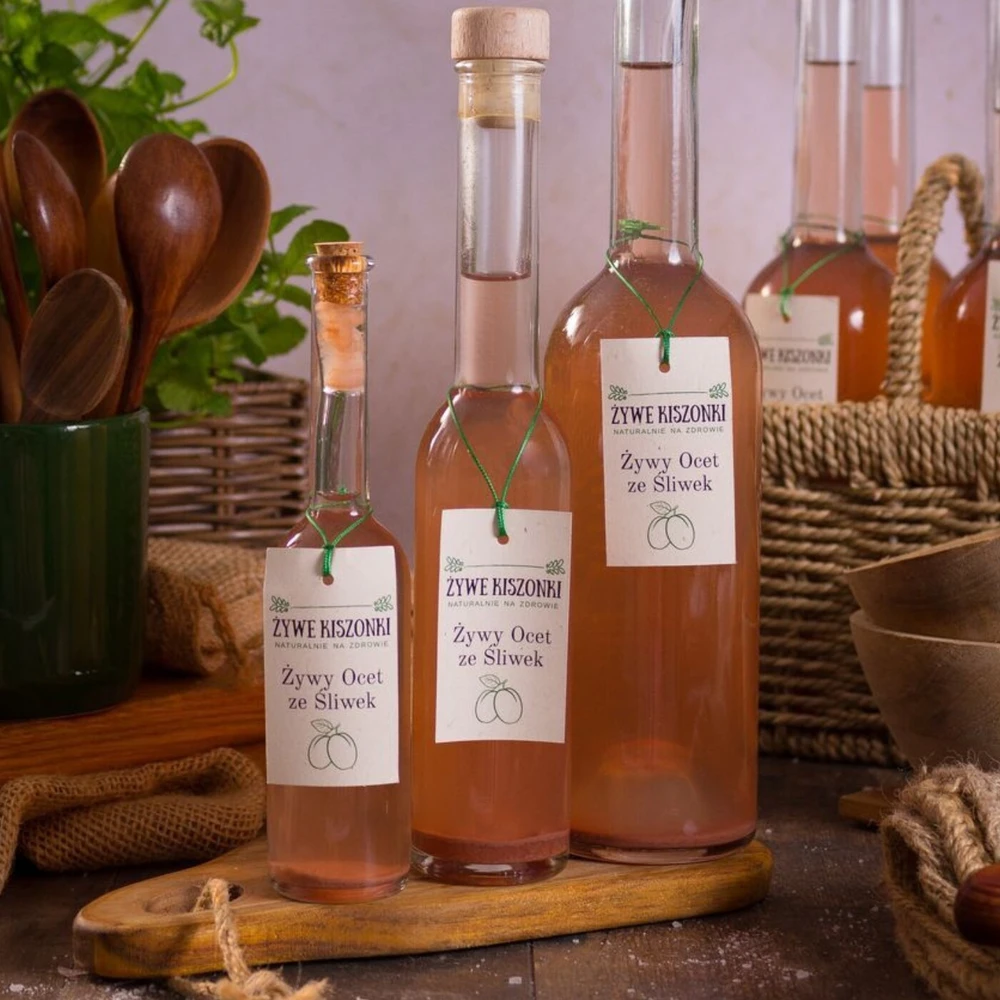 Żywy ocet śliwkowy, 500ml, Ogródek Dziadunia