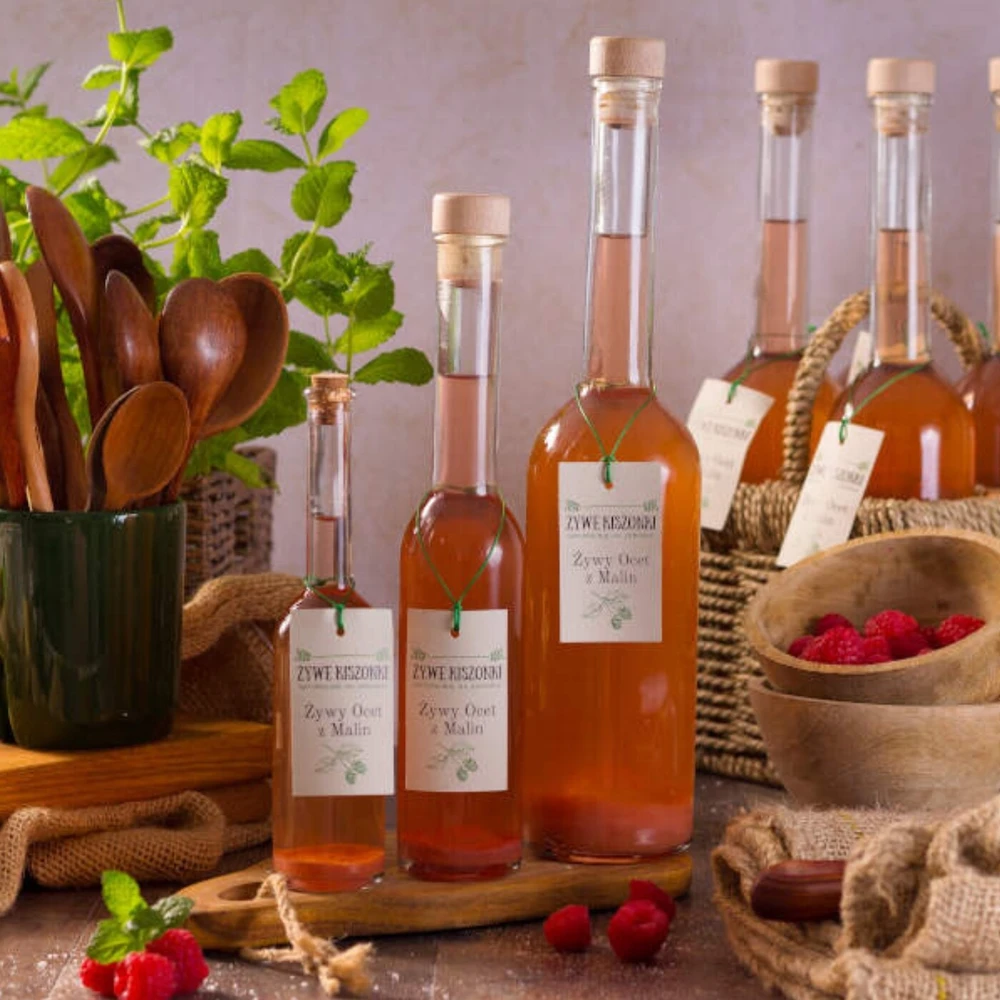 Żywy ocet malinowy, 500ml, Ogródek Dziadunia
