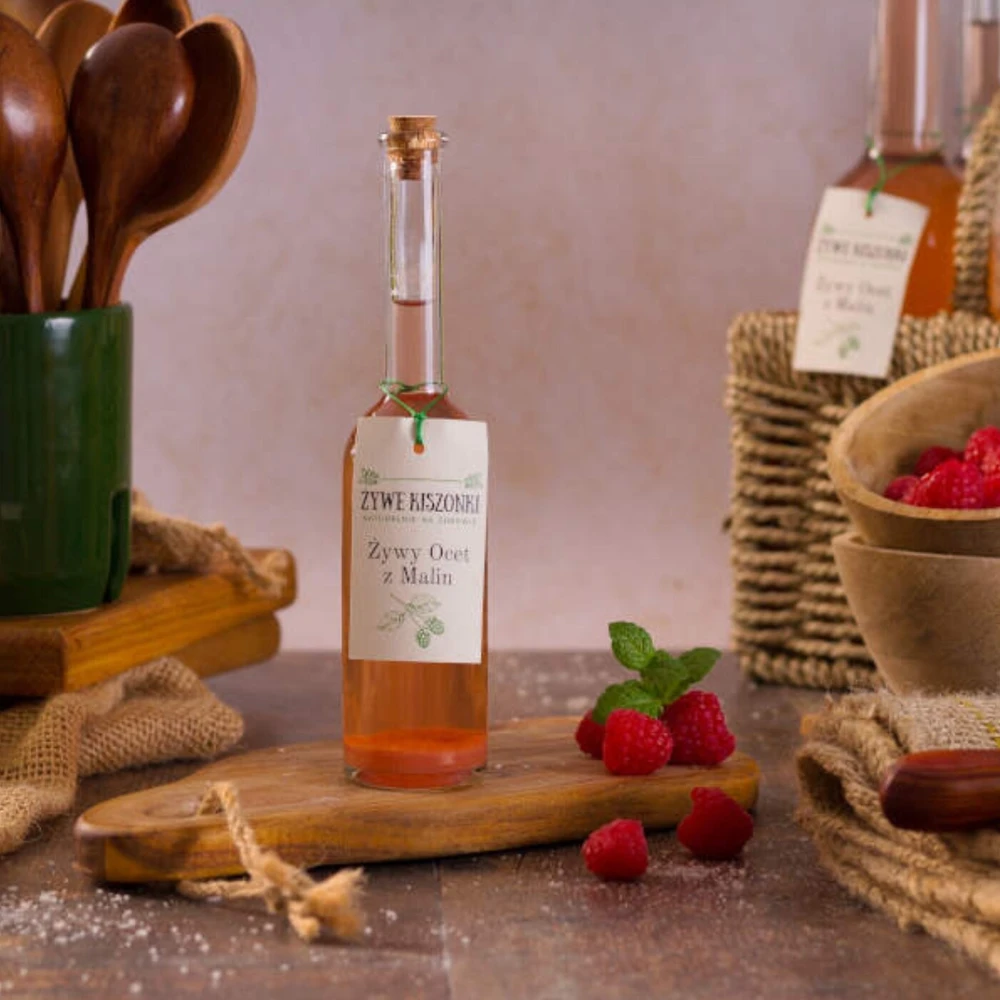 Żywy ocet malinowy, 500ml, Ogródek Dziadunia