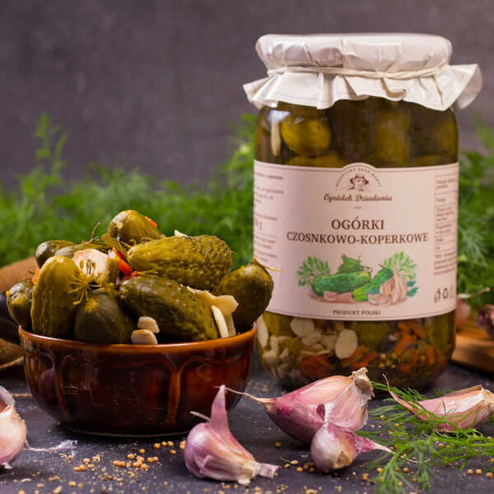 Ogórki czosnkowo-koperkowe, Ogródek Dziadunia