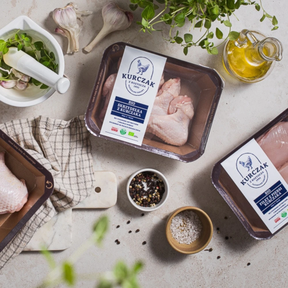 Zestaw mięsa Bio: filet z piersi kurczaka, skrzydełka z kurczaka, podudzia z kurczaka, Kurczak z Roztocza