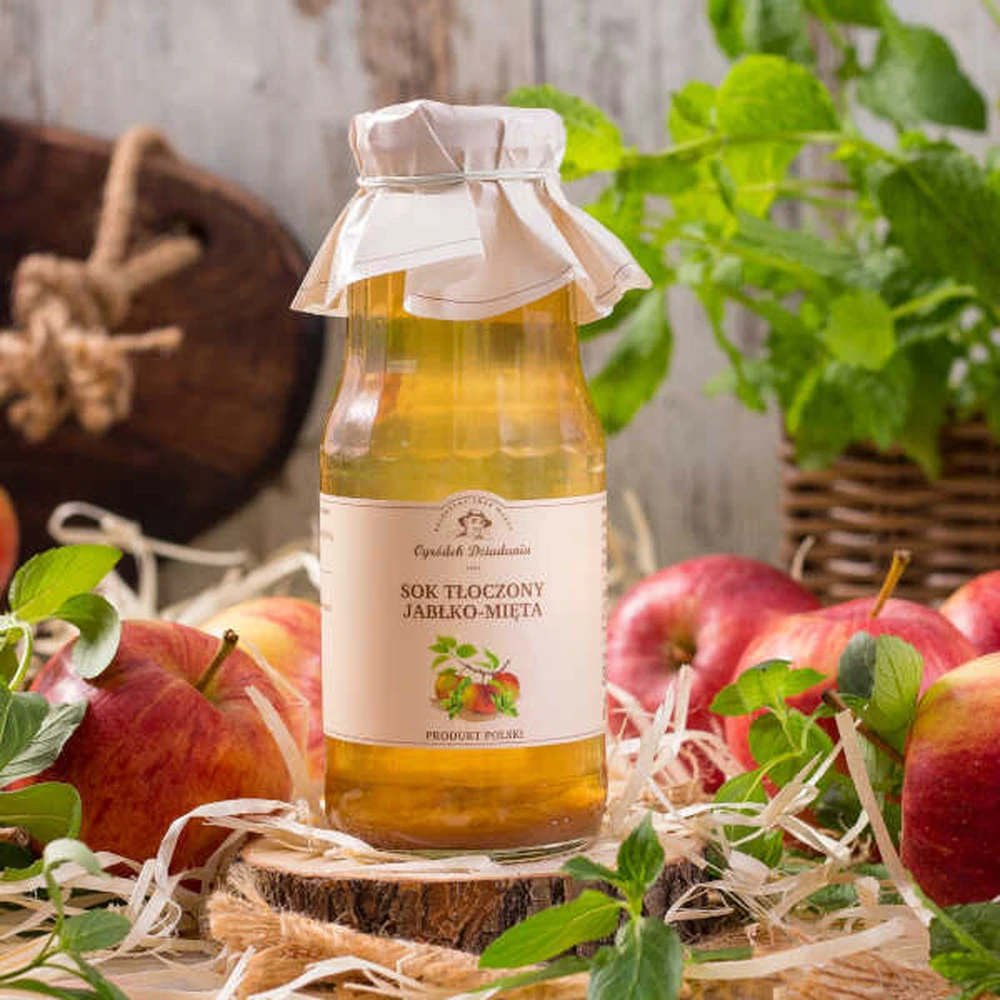 Sok tłoczony jabłko-mięta, Ogródek Dziadunia