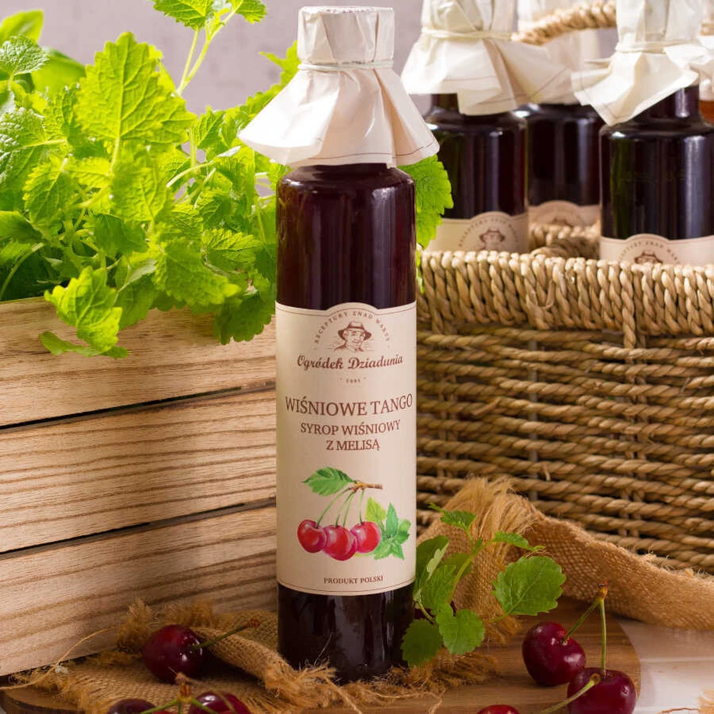 Syrop wiśnia z melisą - Wiśniowe Tango, Ogródek Dziadunia