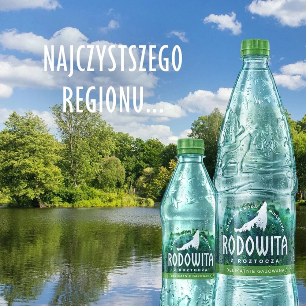  Woda mineralna gazowana 1l, Rodowita z Roztocza