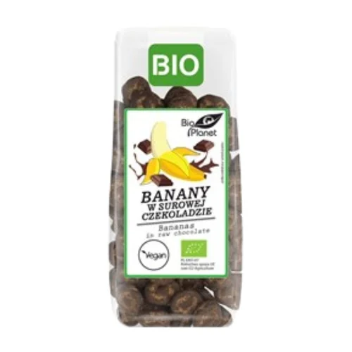 Banany w surowej czekoladzie Bio, 100 g, Bio Planet