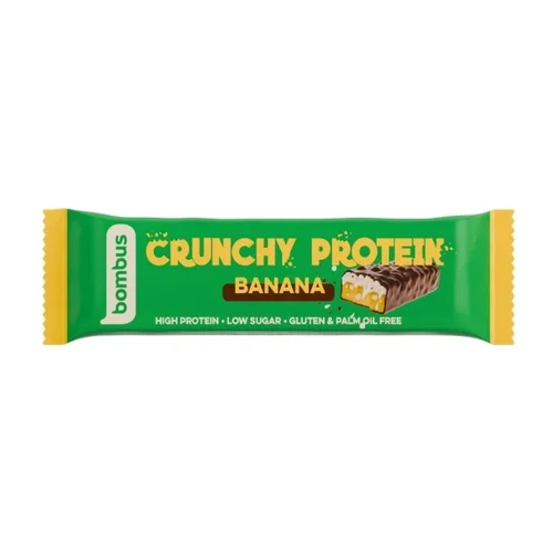 Baton Crunchy Protein bananowy bez glutenu, 50 g, Bombus