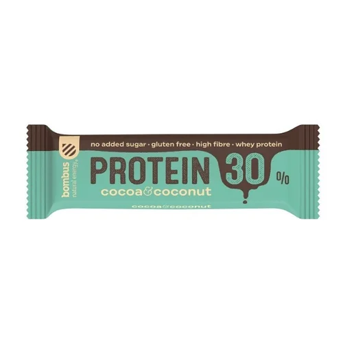 Baton Protein 30% kakao - kokos bez glutenu, 50 g, Bombus