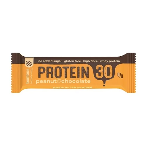 Baton Protein 30% orzech ziemny - czekolada bez glutenu, 50 g, Bombus