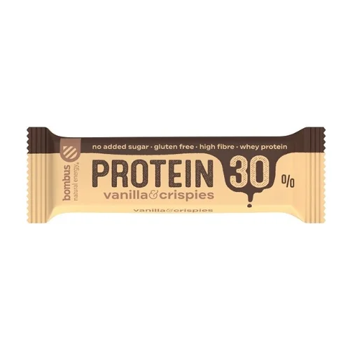 Baton Protein 30% wanilia-chrupki bez glutenu, 50 g, Bombus