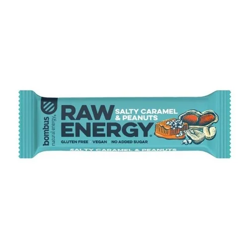 Baton Raw Energy słony karmel - orzech ziemny bez glutenu, 50 g, Bombus 