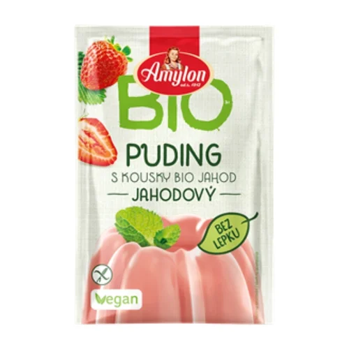 Budyń truskawkowy bezglutenowy Bio, 40 g, Amylon