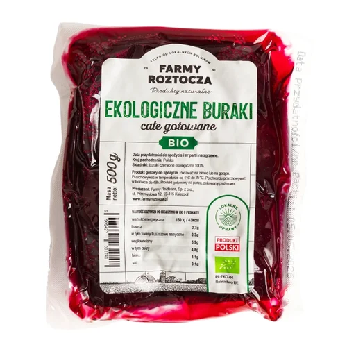 Buraki całe gotowane Bio, 500 g, Farmy Roztocza