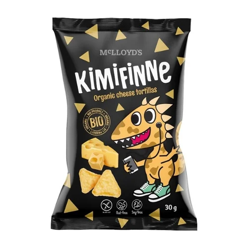 Chrupki kukurydziane nachos o smaku serowym bez glutenu Bio, 30 g, McLloyd’s