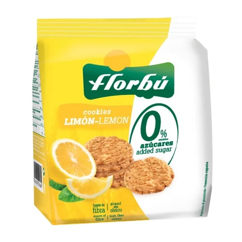 Ciastka o smaku cytrynowym bez dodatku cukru, 130 g, Florbu