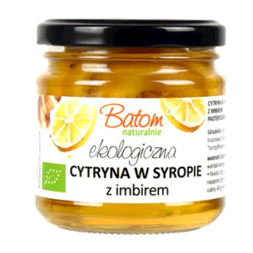 Cytryna z imbirem w syropie Bio, 220 g, Batom