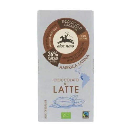 Czekolada mleczna Fair Trade Bio, 100 g, Alce Nero