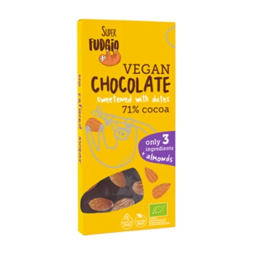 Czekolada słodzona daktylami z migdałami bezglutenowa Bio, 100 g, Me Gusto