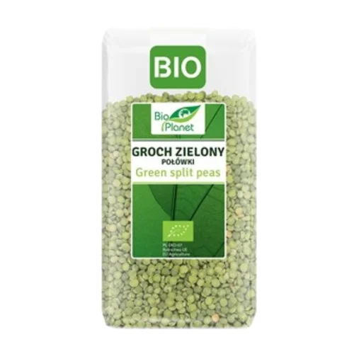 Groch zielony połówki Bio, 500 g, Bio Planet