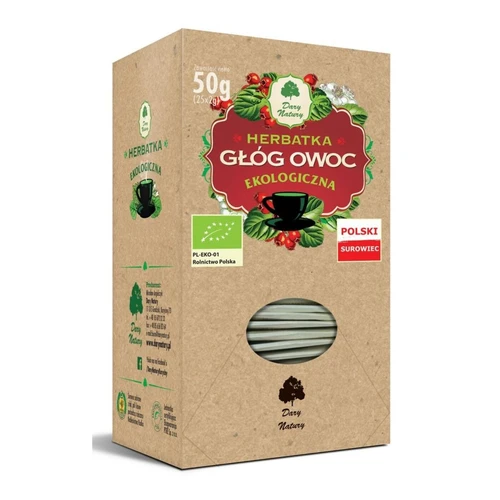 Herbatka owoc głogu Bio, saszetki, Dary Natury