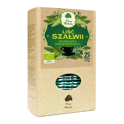 Herbatka liść szałwii Bio, saszetki, Dary Natury