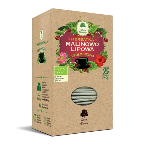 Herbatka malinowo - lipowa Bio, saszetki, Dary Natury
