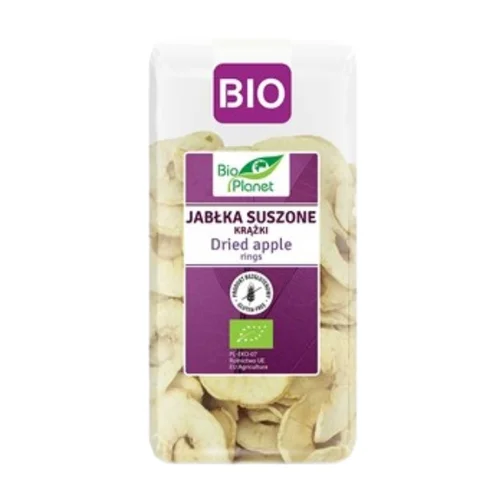Jabłka suszone krążki bezglutenowe Bio, 100 g, Bio Planet