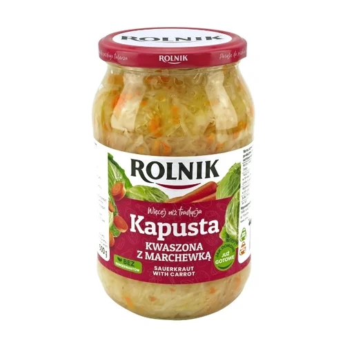 Kapusta kwaszona z marchewką, 900 ml, Rolnik 