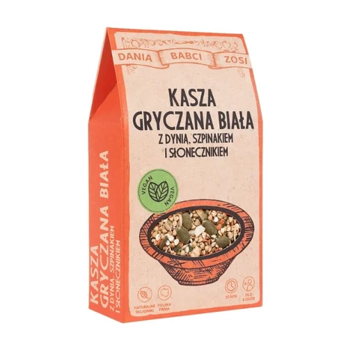 Kasza gryczana biała z dynią, szpinakiem i słonecznikiem, 250 g, Dania Babci Zosi 