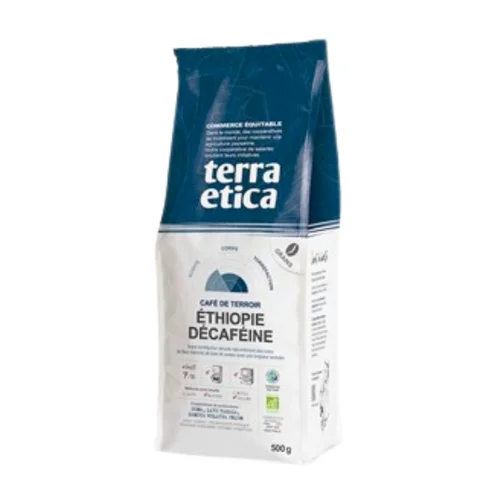 Kawa ziarnista bezkofeinowa arabica 100 % Etiopia Fair Trade Bio, 500 g, Terra Etica  