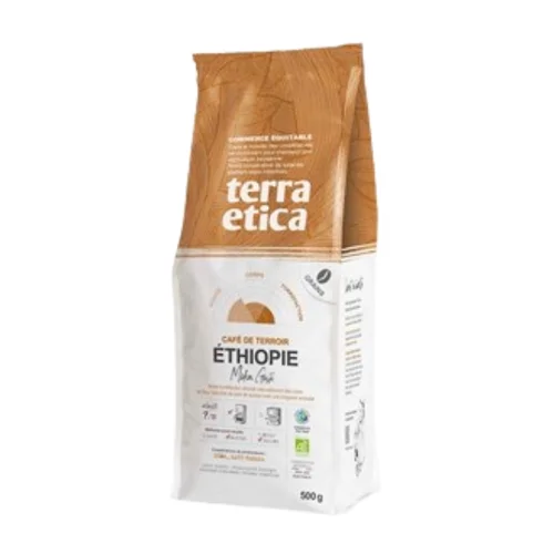 Kawa ziarnista arabica 100 % moka guji Etiopia Fair Trade Bio, 500 g, Terra Etica 