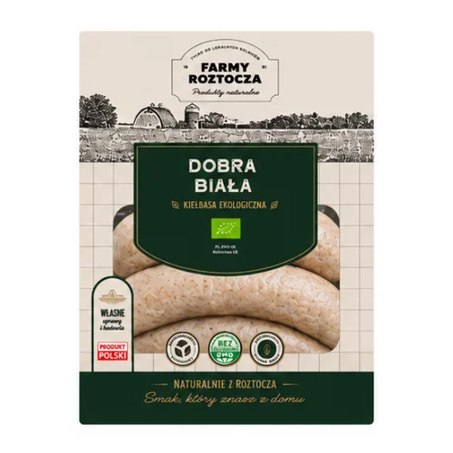 Kiełbasa Dobra Biała Bio, 400 g, Farmy Roztocza