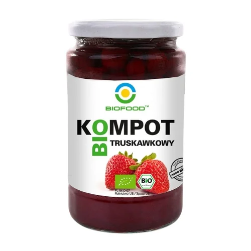 Kompot truskawkowy Bio, 750 ml, Biofood