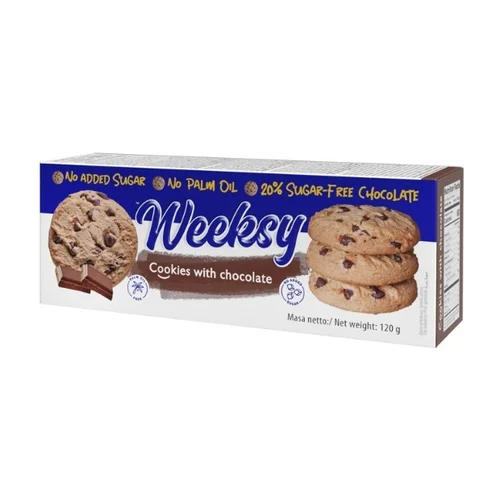 Kruche ciasteczka z czekoladą bez cukru, 120 g, Bogutti