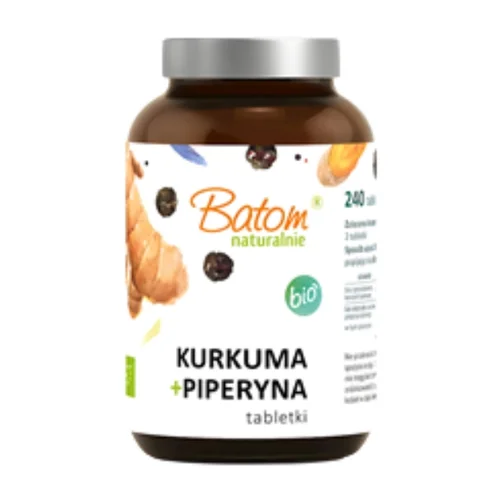 Kurkuma + piperyna Bio, 240 tabletek, Batom
