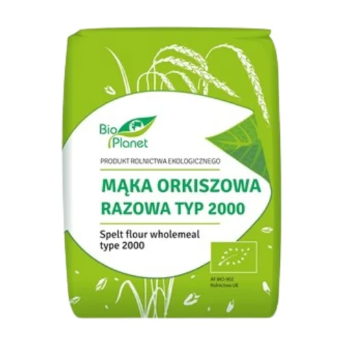 Mąka orkiszowa razowa typ 2000 Bio, 1 kg, Bio Planet 