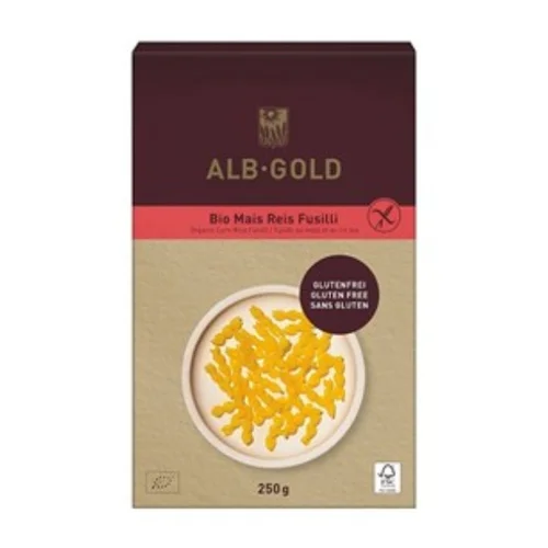 Makaron kukurydziano - ryżowy świderki bezglutenowy Bio, 250 g, Alb Gold