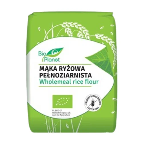Mąka ryżowa pełnoziarnista bezglutenowa Bio, 1 kg, Bio Planet 