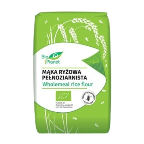 Mąka ryżowa pełnoziarnista bezglutenowa Bio, 500 g, Bio Planet 