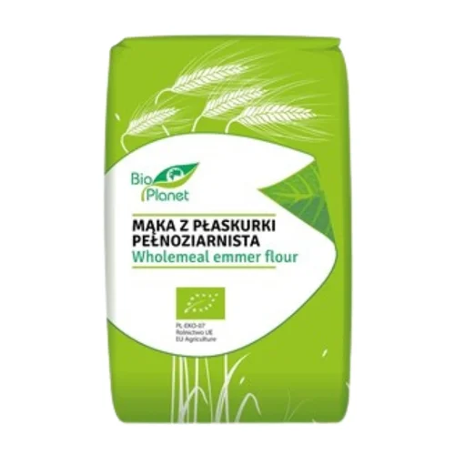 Mąka z płaskurki pełnoziarnista Bio, 500 g, Bio Planet 