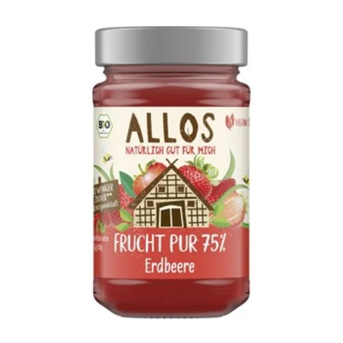 Mus truskawkowy 75 % owoców Bio, 250 g, Allos