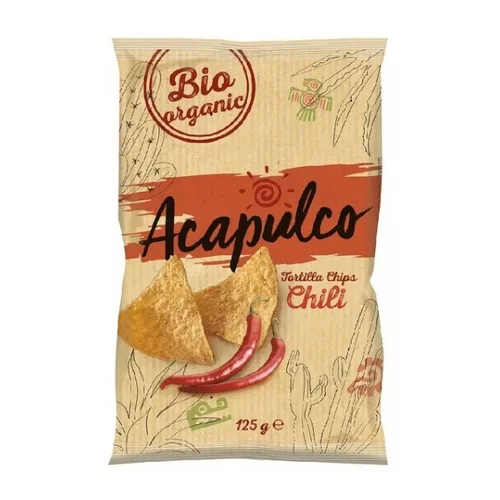 Nachosy o smaku chili Bio, 125 g, Acapulco
