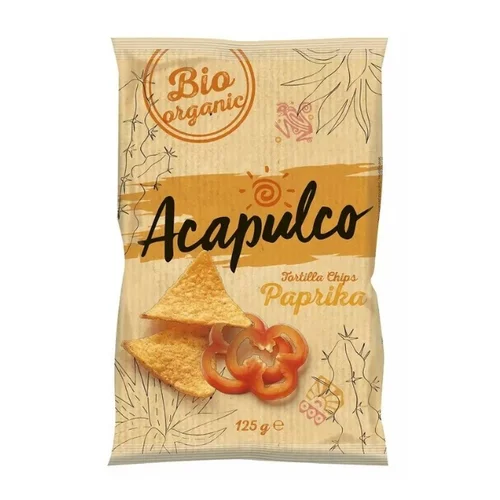 Nachosy o smaku paprykowym Bio, 125 g, Acapulco