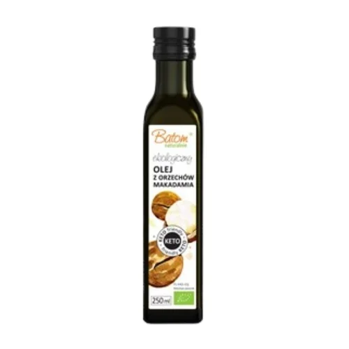 Olej z orzechów macadamia tłoczony na zimno keto Bio, 250 ml, Batom